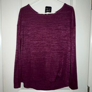 GAP Women's Long-Sleeve Boatneck Top - Plum Heather
